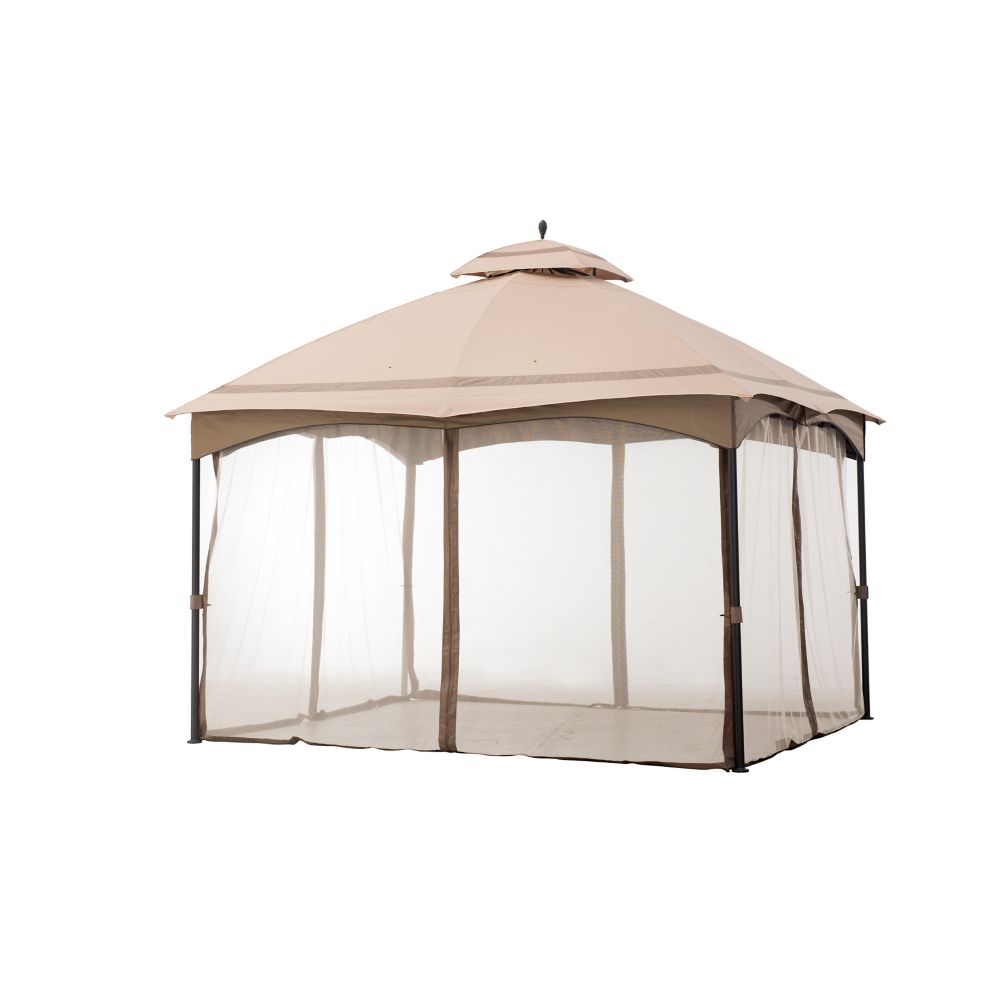 Sunjoy 12x10 Cabinstyle Soft top Gazebo with Netting The Home Depot