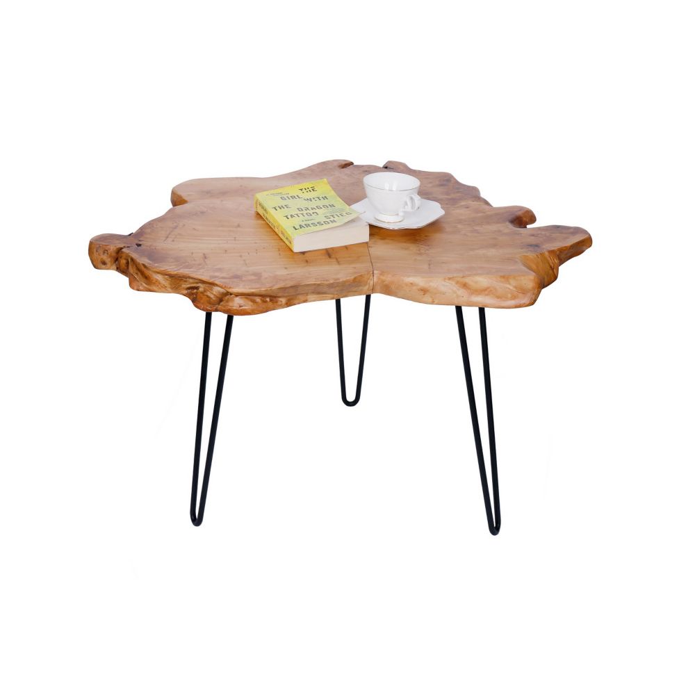 Art Maison Canada 29x23 CEDAR IV, Cedar Wood Accent Table with Metal