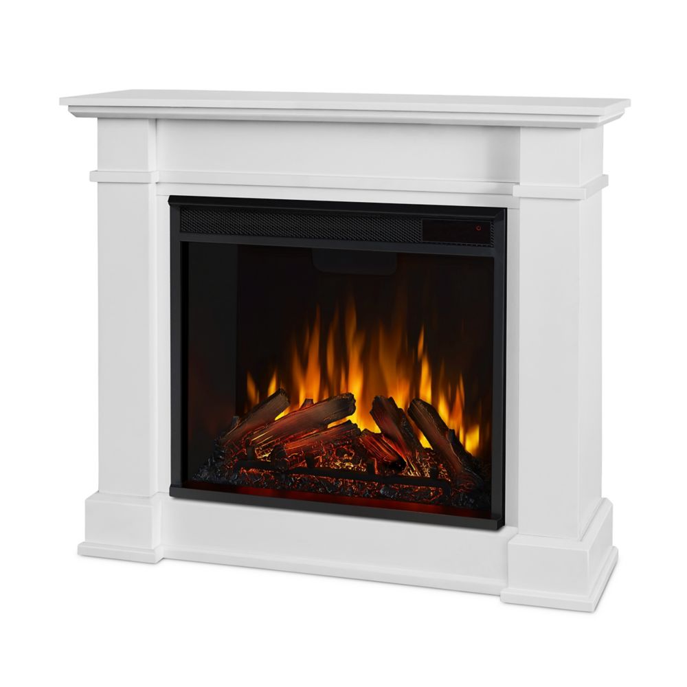 Real Flame Devin Electric Fireplace in White The Home Depot Canada