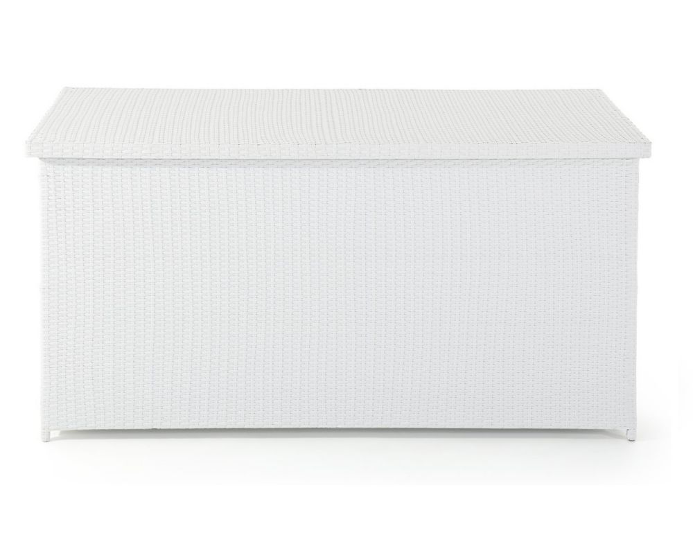 Velago Cassone White 28.7 cu. ft. AllWeather Wicker Cushion Deck Box
