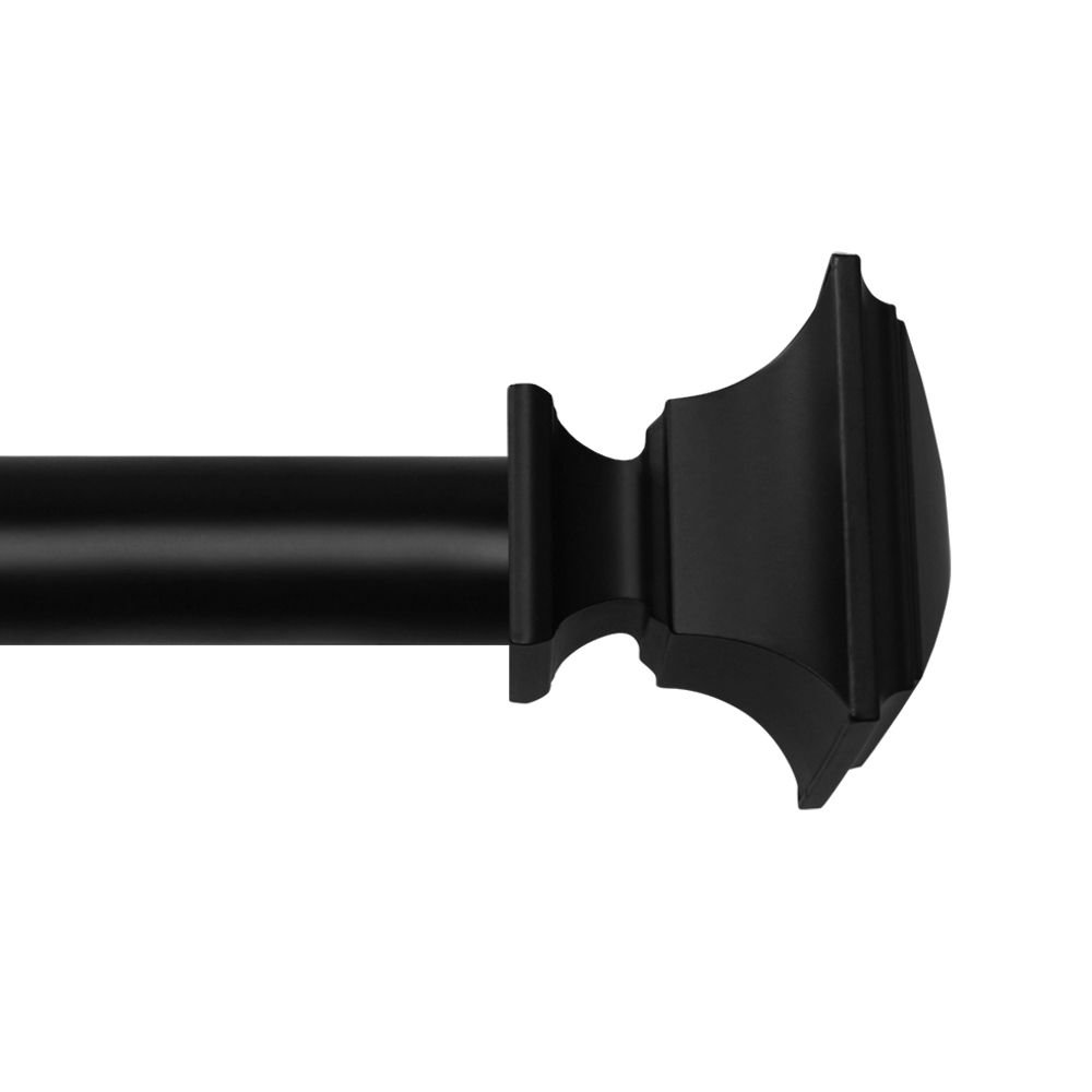 HOME DECORATORS COLLECTION Classic Square Finial for 1in Curtain Rod BK