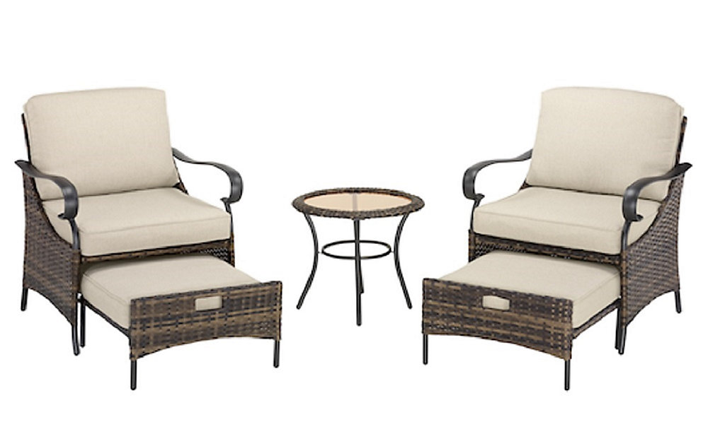 James Creek 5 Piece Outdoor Patio Seating Set With Olefin Cushions