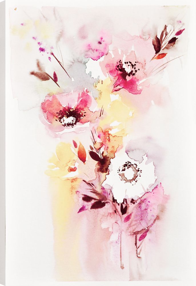 Art Maison Canada The Red Flowers II, Abstract Art, Printed Canvas Wall Art The Home Depot Canada