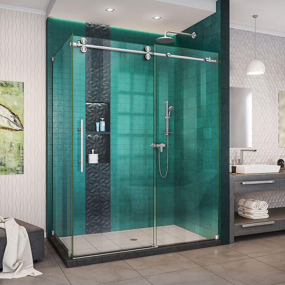 Dreamline Enigma Xo 32 12 Inch D X 50 54 Inch W X 76 Inch H Shower Enclosure In Brushed S 0828