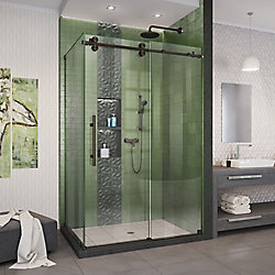 Enigma-XO 32 1/2 inch D x 44 3/8-48 3/8 inch W x 76 inch H Shower Enclosure in Stainless Steel