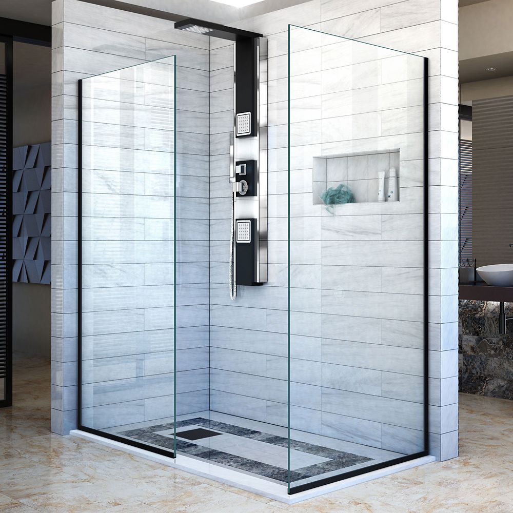 Dreamline Linea Two Individual Shower Screens 34 Inch W X 72 Inch H Each Open Entry Desig