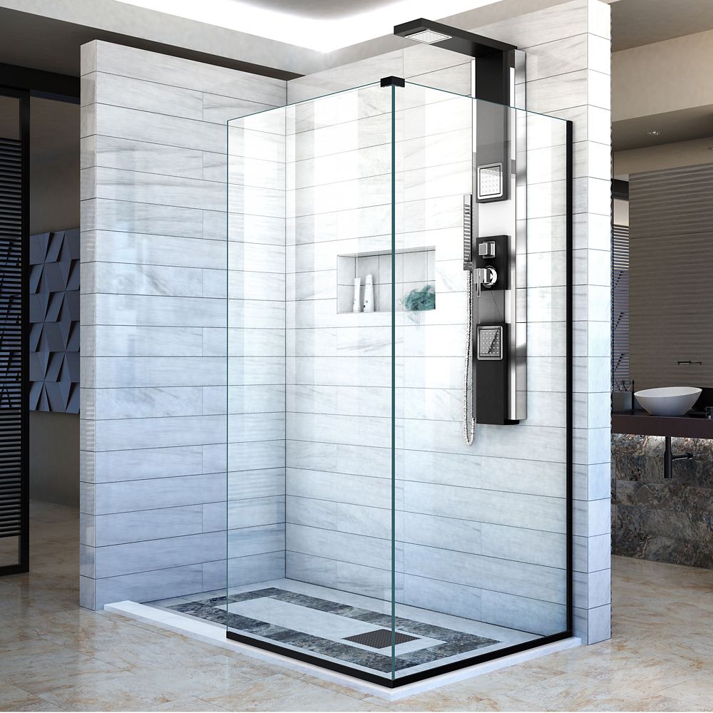 DreamLine Linea Two Adjacent Shower Screens 30 inch W x 72 inch H each ...