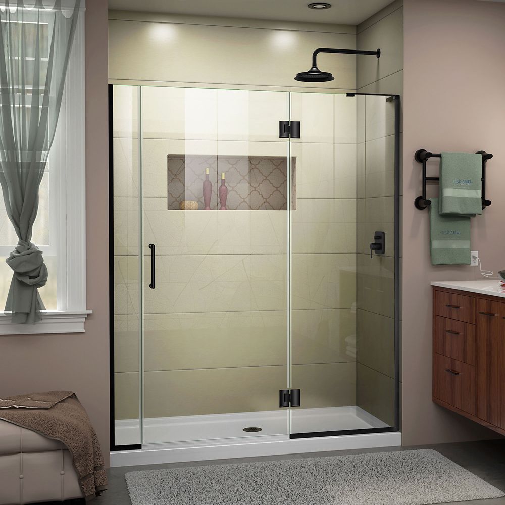 DreamLine UnidoorX 53 1/254 inch W x 72 inch H Frameless Hinged