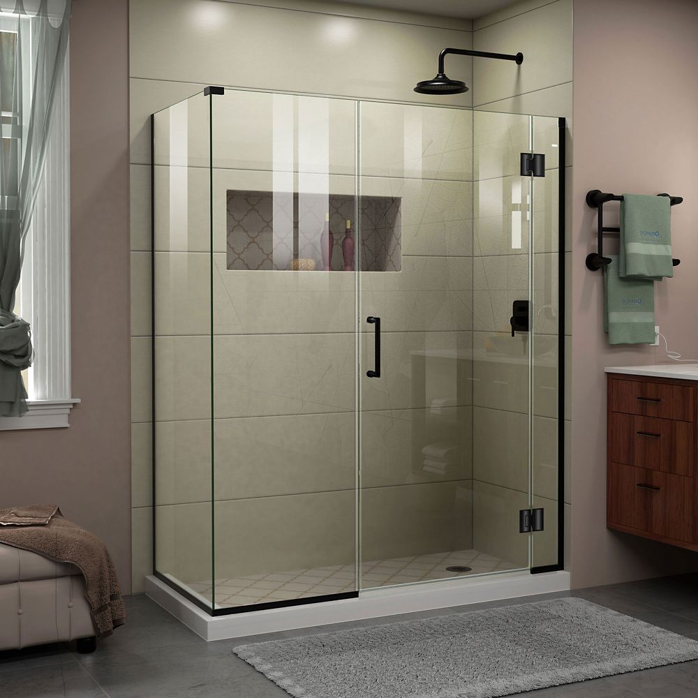 Dreamline Unidoor X 57 Inch W 30 3 8 D 72 Frameless Dreamline Unidoor X 57 Inch W 30 3 8 D 72 Frameless Shower Enclosure In Satin Black