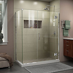Unidoor-X 59 inch W x 34 3/8 inch D x 72 inch H Shower Enclosure in Chrome