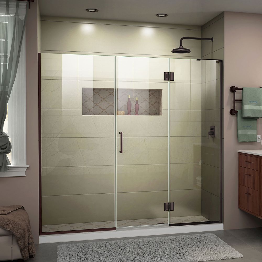 DreamLine UnidoorX 65 1/266 inch W x 72 inch Frameless Hinged Shower