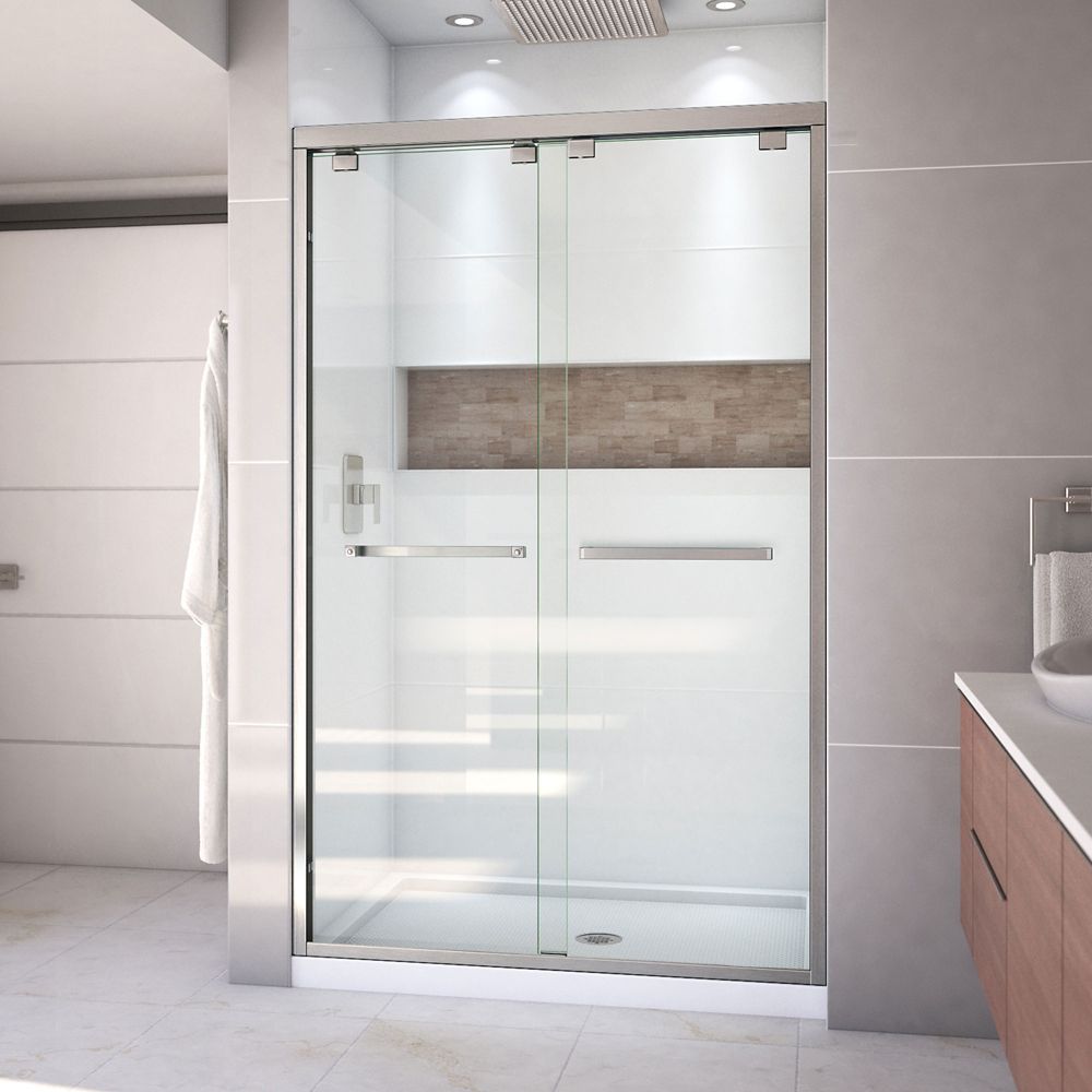 Mirolin Frameless ByPass Shower Door, BD56PS The Home Depot Canada