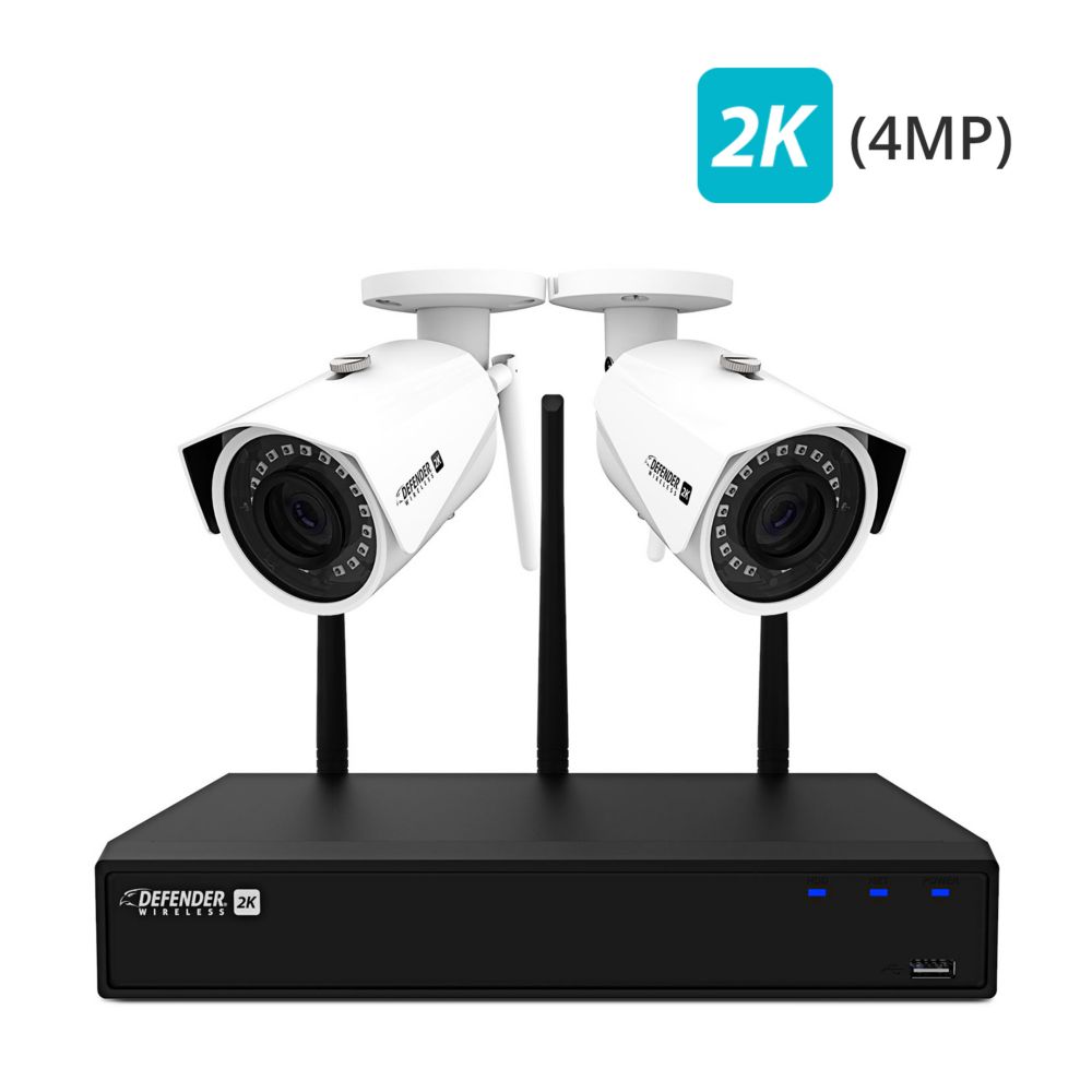 Defender 2K (4MP) Wireless 4 Channel 1TB Security System with 2 WiFi