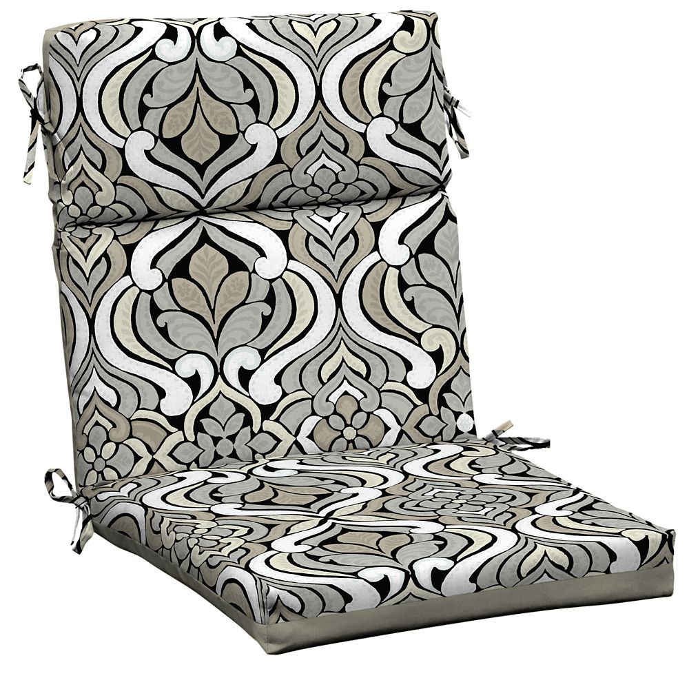 Black & Gray Tile High Back Dining Chair Cushion