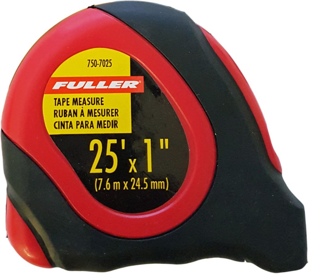 Fuller 25Foot SAE and Metric Tape Measure with EasyRead 1Inch Blade