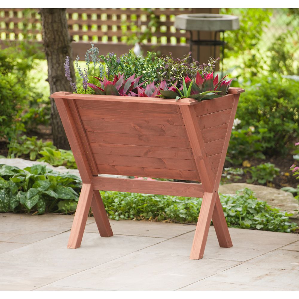 Leisure Season Wedge Raised Planter The Home Depot Canada
