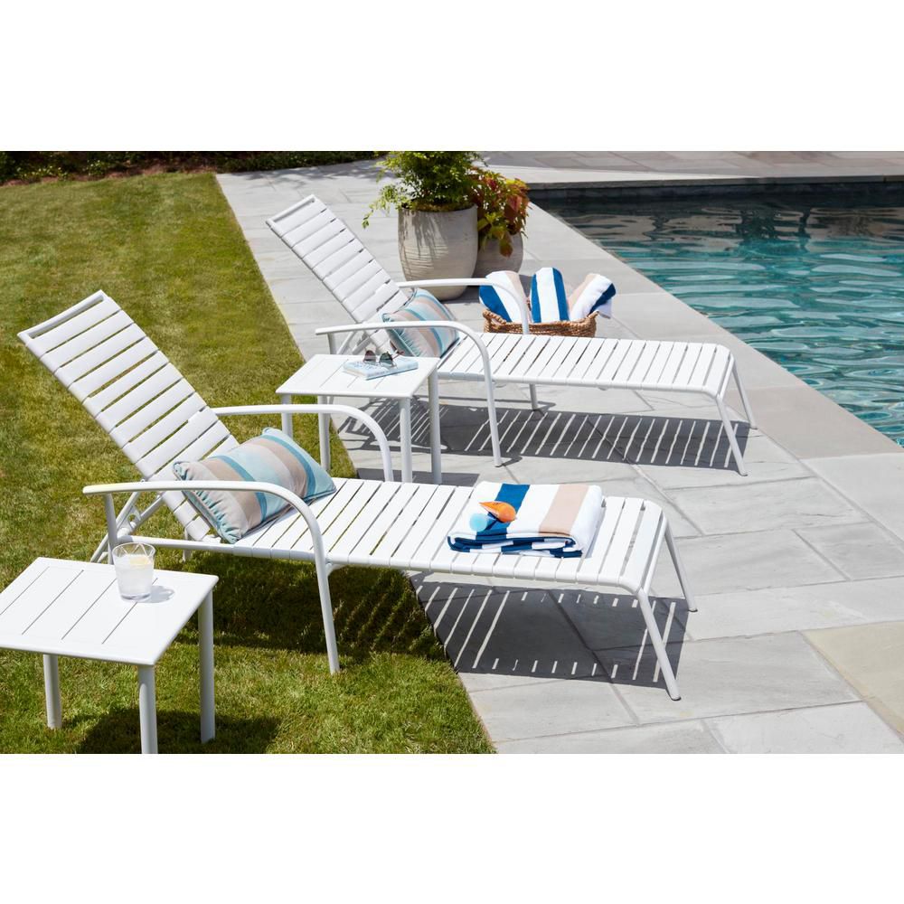 Hampton Bay Sterling White Commercial Grade Aluminum with PVC Strap