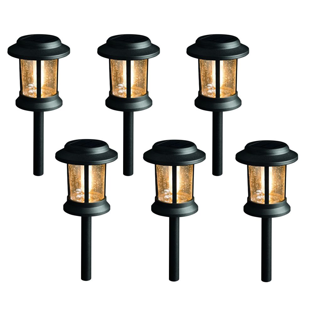 Hampton Bay 12 Lumen Solar LED Black Landscape Pathway Light Vintage ...