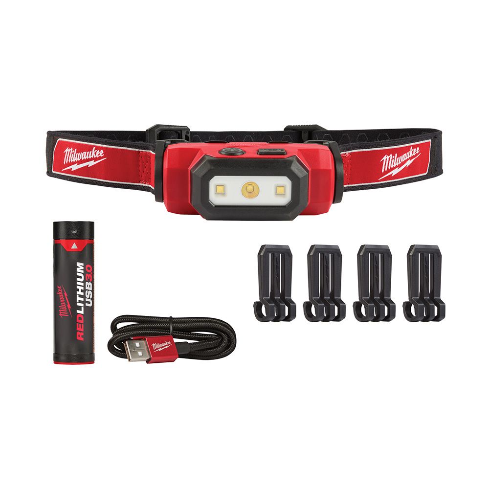 Milwaukee Tool 475Lumen LED Rechargeable Hard Hat Headlamp The Home