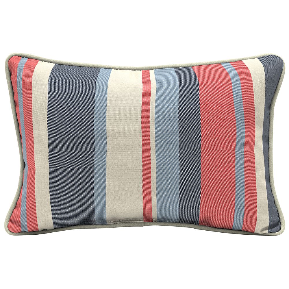 Hampton Bay CushionGuard Ruby Stripe Lumbar Throw Pillow The Home