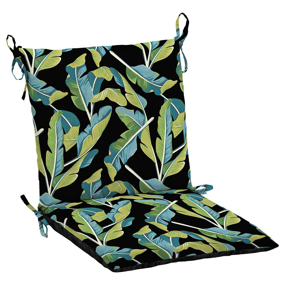 Hampton Bay Banana Leaf Tropical Dining Chair Cushion ...