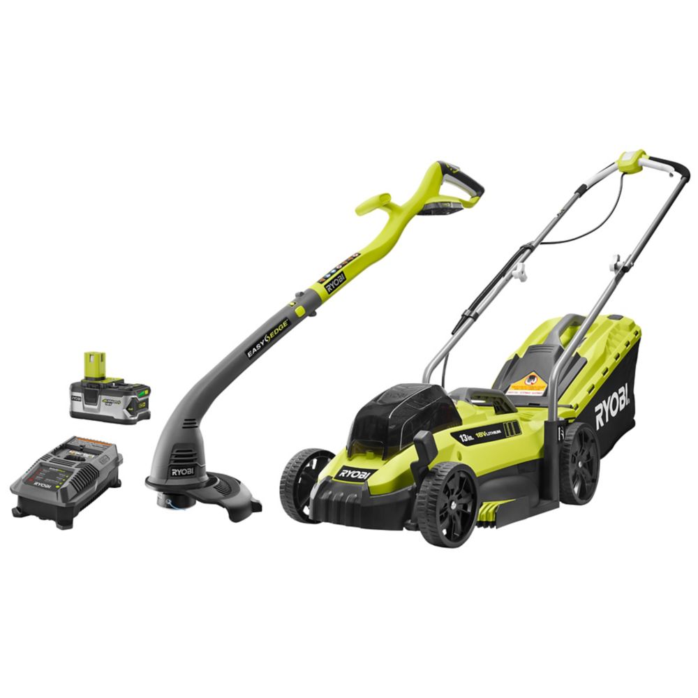 RYOBI 18V One+ 13-Inch Cordless Mower & Trimmer Kit | The ...