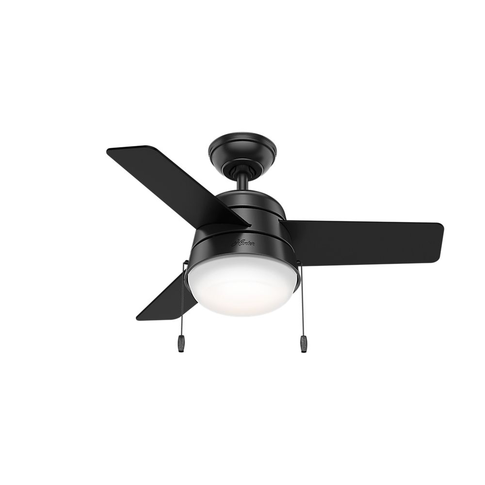 Hunter Aker 36 inch LED Indoor Matte Black Ceiling Fan with Light | The ...