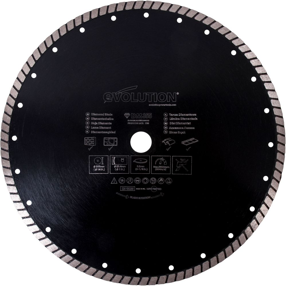 Evolution Power Tools 14Inch Diamond Masonry Blade with 1Inch Arbor The Home Depot Canada