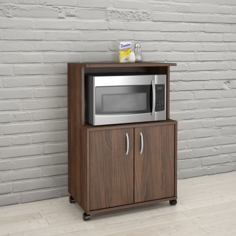 Nexera 2-Door Mobile Microwave Cart, Walnut | The Home Depot Canada