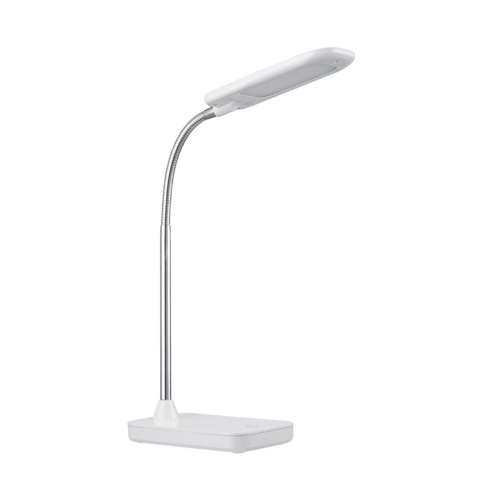 Globe Electric Integrated Led Desk Lamp In White And Chrome