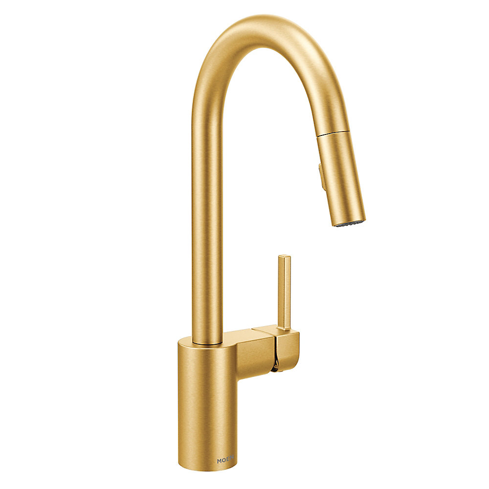 Align Single Handle Pull Down Sprayer Kitchen Faucet With Reflex And Power Clean In Brushed Gold
