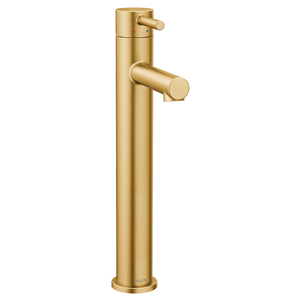 Align Single Hole Handle Bathroom Faucet In Brushed Gold