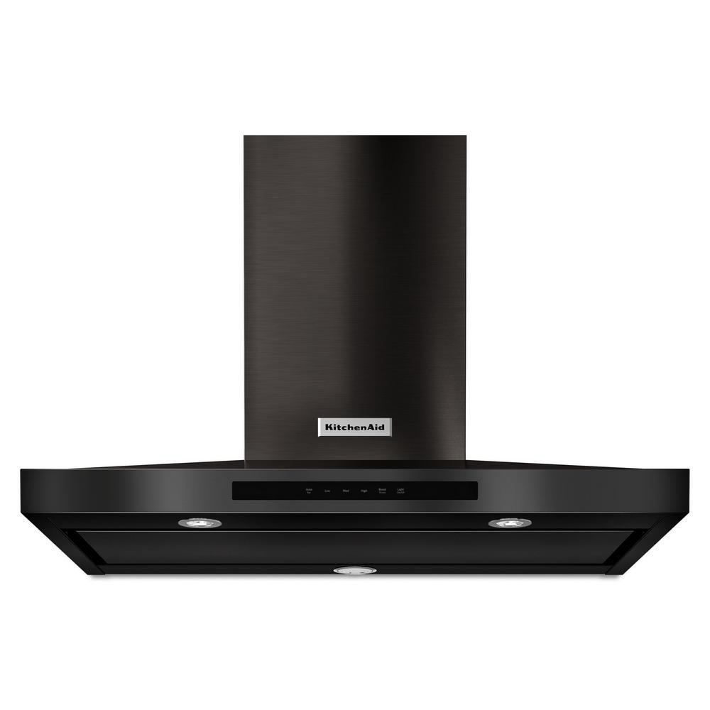 KitchenAid 36-inch Wall Mount Range Hood in Black Stainless Steel | The