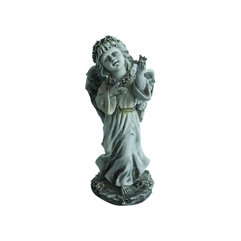 HiLine Gift Angel Holding Bird Statue The Home Depot Canada
