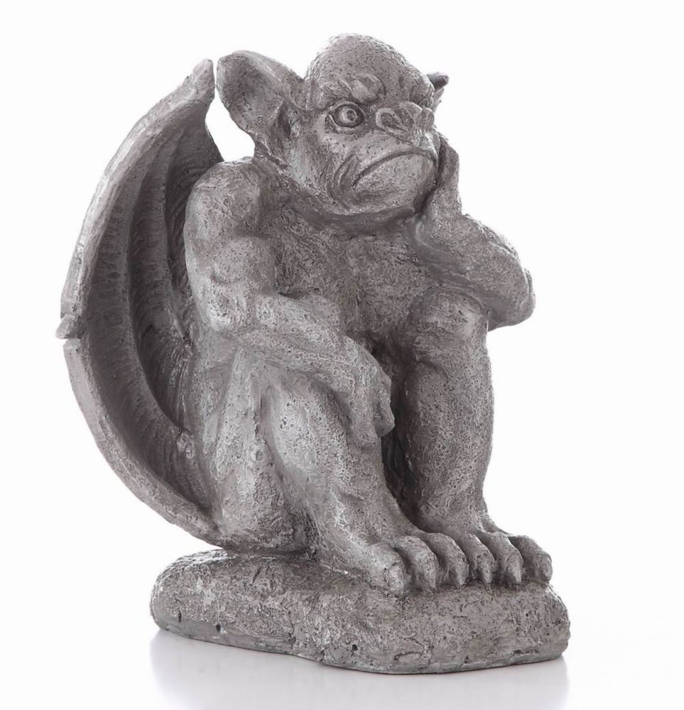 Hi Line Gift Gargoyle Sitting with Hand on Face Statue 