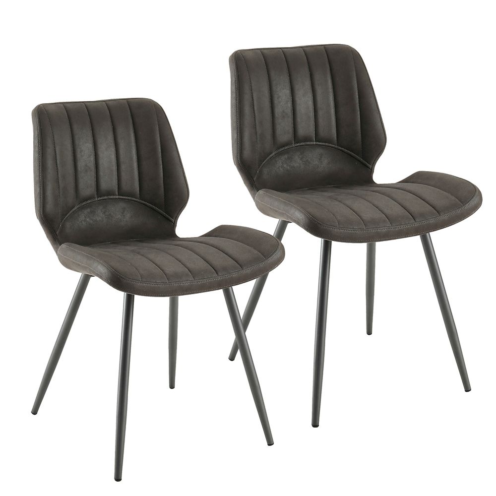 Kitchen And Dining Room Furniture The Home Depot Canada Nspire Aspira Faux Suede Side Chair Grey Set
