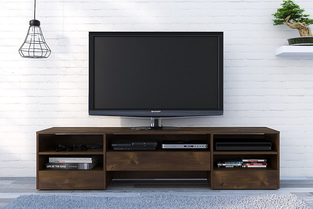 Nexera Rustik 72 inch TV Stand with 1 Drawer, Truffle ... Nexera Rustik 72 inch TV Stand with 1 Drawer, Truffle ...