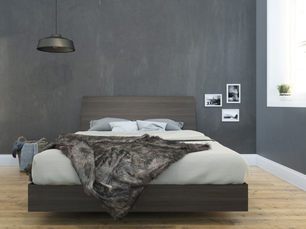 Nexera Jet Set Queen Size Headboard And Platform Bed Ebony Nexera Jet Set Queen Size Headboard And Platform Bed Ebony