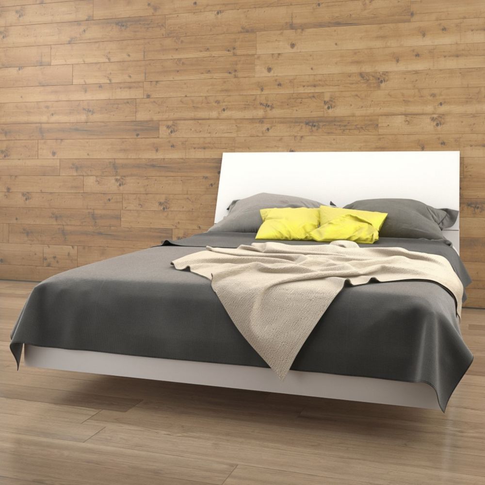 Nexera Blvd Queen Size Headboard And Platform Bed White The Nexera Blvd Queen Size Headboard And Platform Bed White