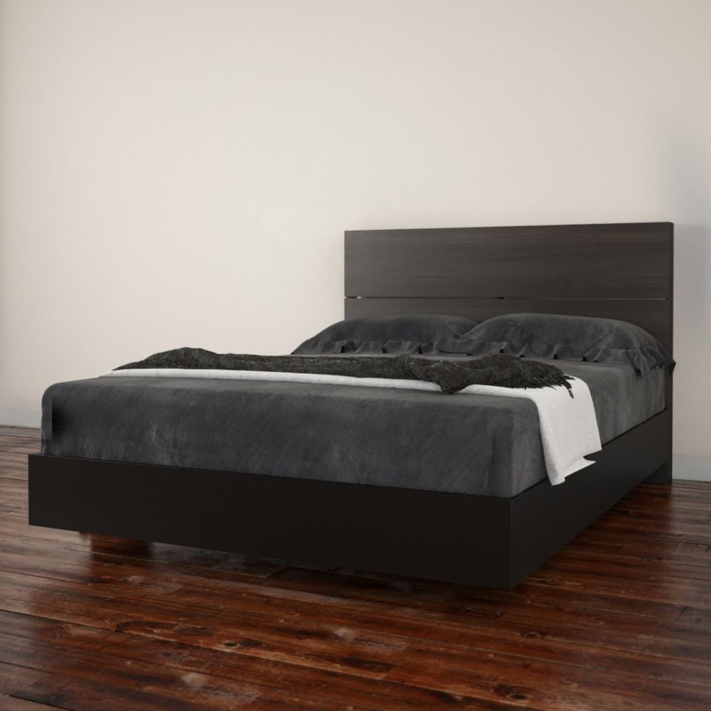 Nexera Opaci T Full Size Headboard And Platform Bed Black Ebony Nexera Opaci T Full Size Headboard And Platform Bed Black Ebony