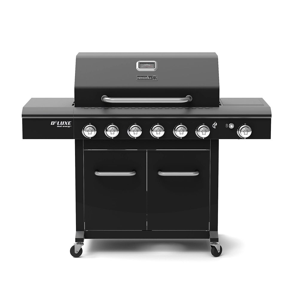 NexGrill 6Burner Propane BBQ in Black with Side Burner The Home