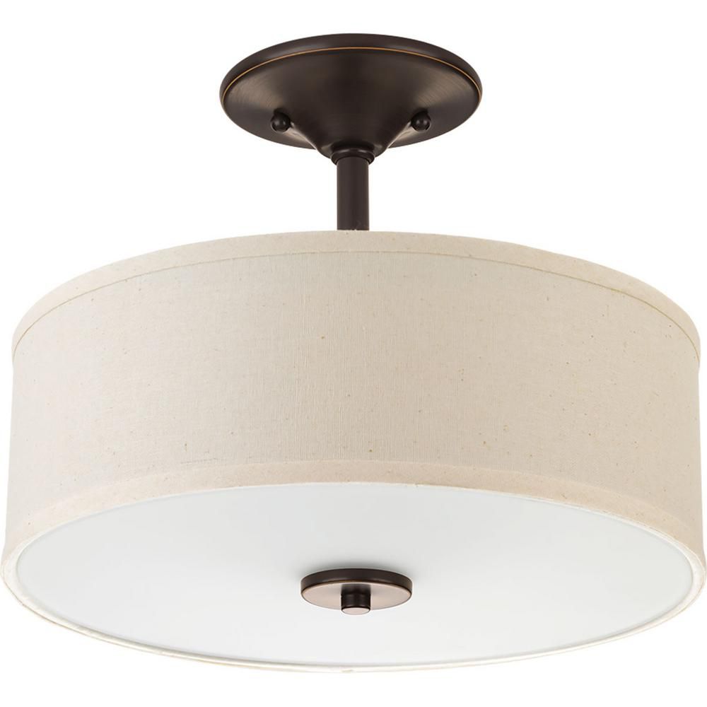 Progress Lighting Inspire Collection 2 -Light Antique Bronze Semi-Flushmount