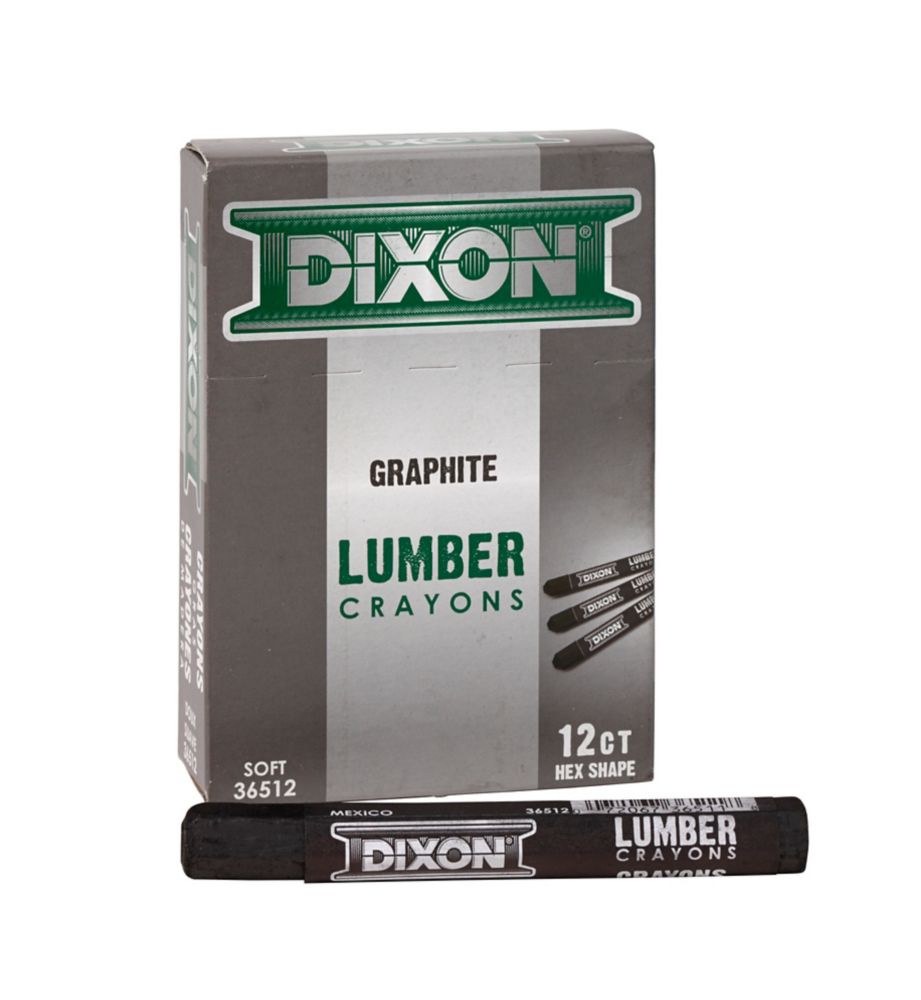 Dixon Dixon Lumber Crayons Hexagon 4 1/2 x 1/2 Graphite Soft 12/Bx