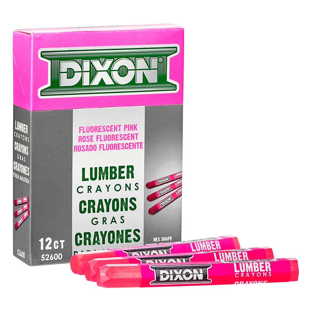 Dixon Lumber Crayon Hex 41/2 inch. x 1/2 inch. Fluorescent Pink