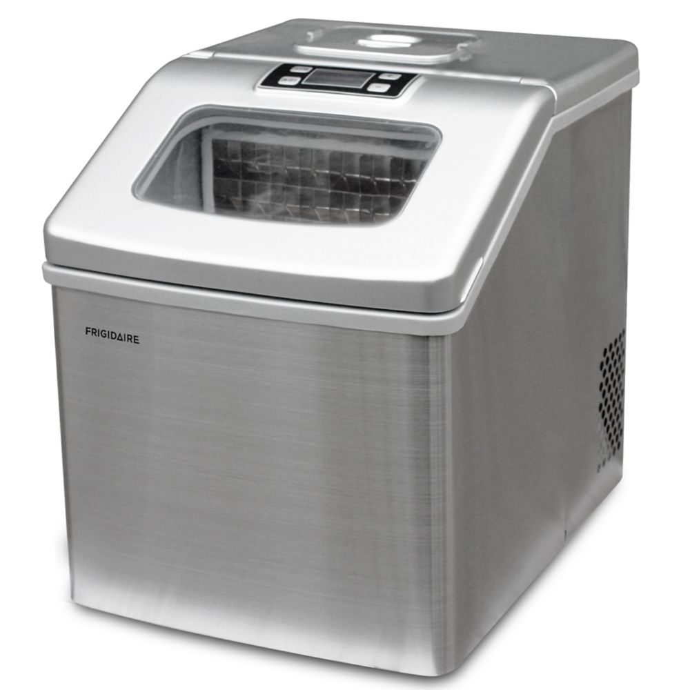 Frigidaire 40lbs Compact Clear Square Ice Maker with Window Stainless