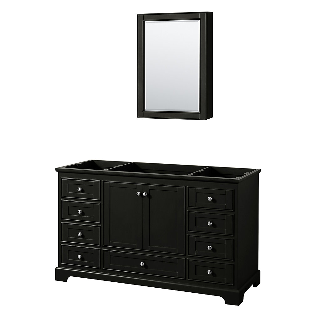 Deborah 60 Inch Single Vanity In Dark Espresso No Counter Sink Medicine Cabinet