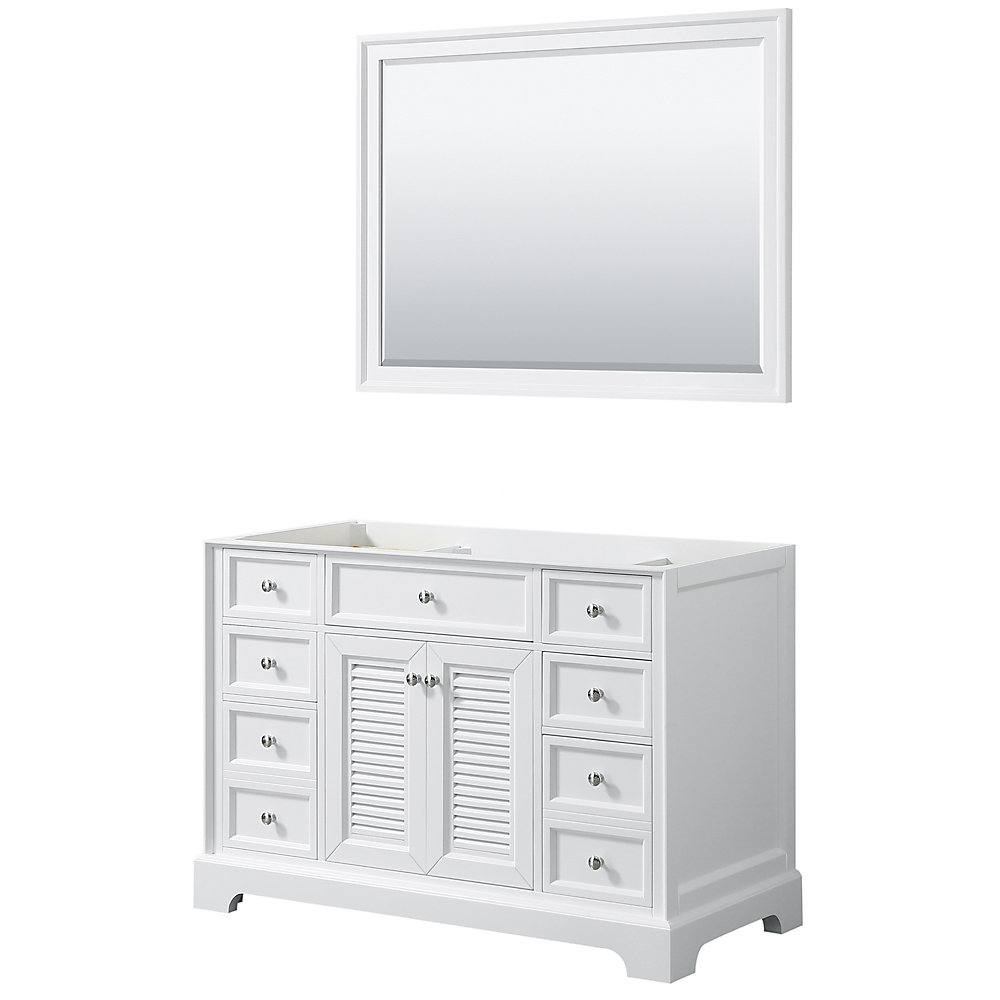 Wyndham Collection Tamara 48 inch Single Bathroom Vanity in White, No ...