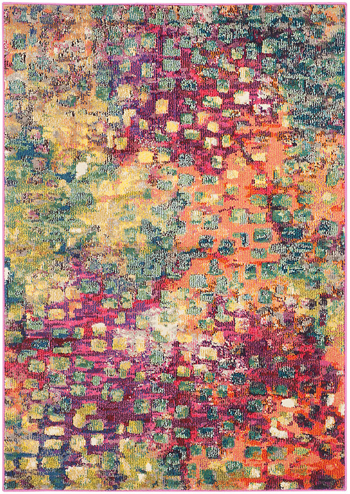 Monaco Zoey Pink Multi 4 Ft X 5 7 Inch Indoor Area Rug