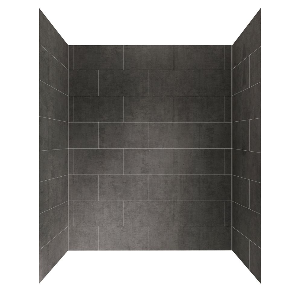 GLACIER BAY 60 inch X 32 inch Shower Wall System in Slate Grey The