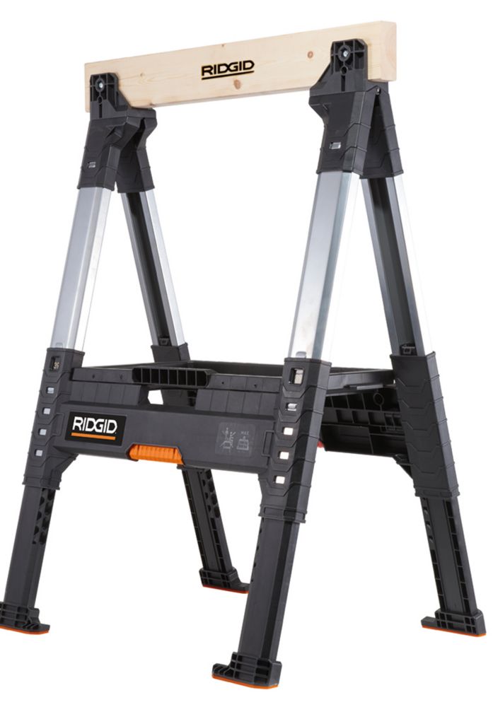 RIDGID 32 inch Adjustable Folding Sawhorse The Home Depot Canada